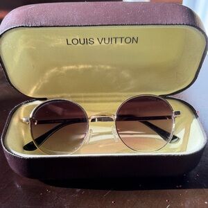Gold Frame Sunglasses with Brown Lenses